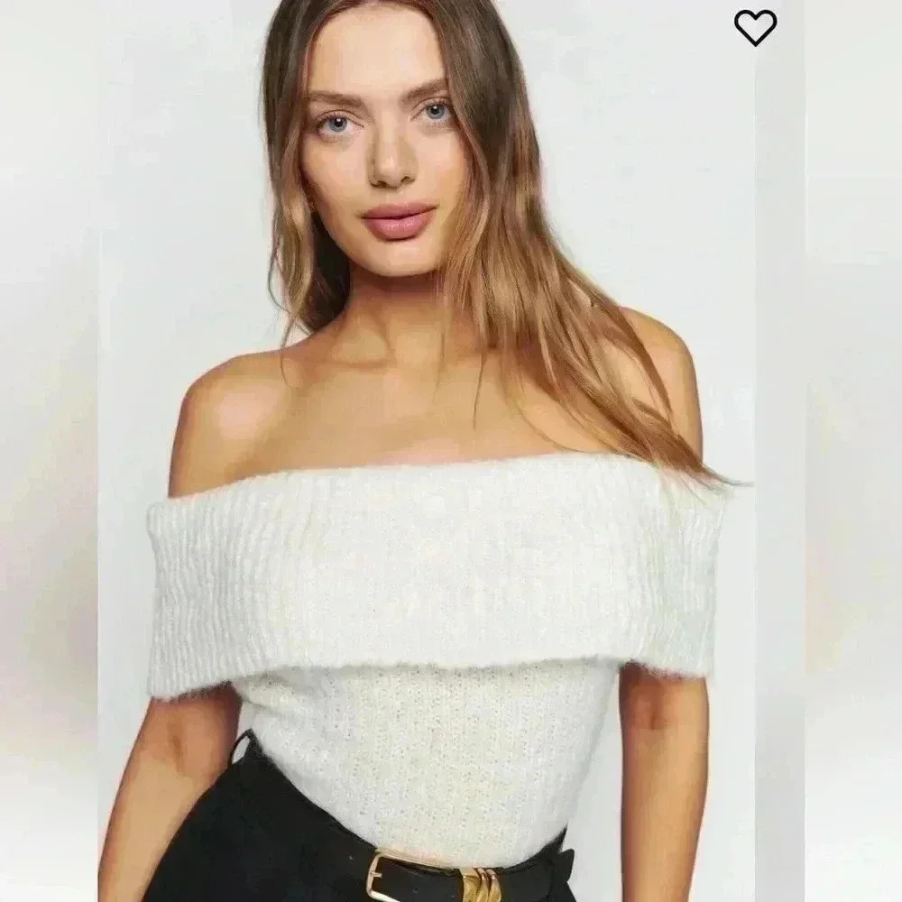 Reformation Satine Sleeveless Fold Over Sweater - Picture 3 of 7